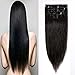 100% Real Remy Clip in Hair Extensions 16-22inch Grade AAAAA Natural Hair Full Head Standard Weft 8 Pieces 18 Clips Long Smooth Soft Silky Straight (22