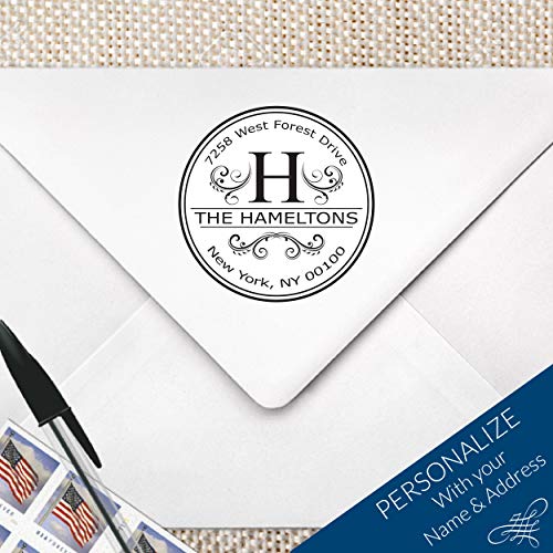 Flourish & Swirl Elegant Return Address Monogram Stamp | MS-R23