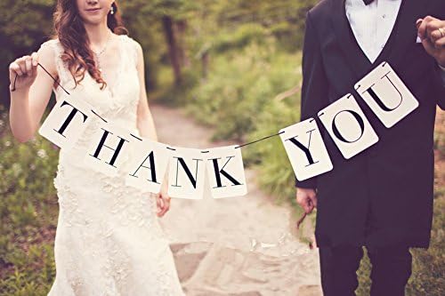 MagicW Thank You Banner Cards Baby Shower Bunting Wedding Banner Wedding Party Banner Garland Sign Photo Props Hanging Decor Wedding Party Decoration