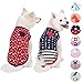 Blueberry Pet Pack of 2 Soft & Comfy Patriotic Spirit USA Stars Stripes American Flag Cotton Blend Dog T Shirts, Back Length 10