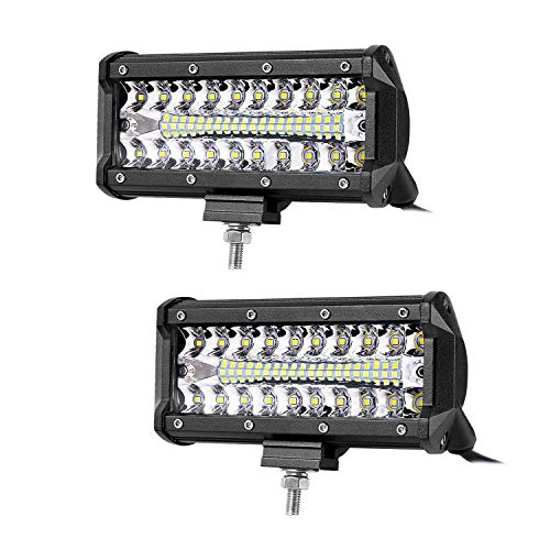 12v LED Strip Light, JAHURD 240W 7" Three Row LED Spot Floodlight Combination Beam Off-Road Driving Fog Light Illumination For Truck Jeep Pickup 4x4 SUV QUAD Boa - Thumbnail 7