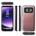TORU CX PRO Compatible with Samsung Galaxy S8 Wallet Case - Protective Dual Layer with Hidden Card Holder, ID Slot Hard Cover & Mirror - Rose Gold