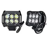 LED Pods, Offroad Town 2pcs 18w 4'' LED Work Light Bar Spot CREE Chips LED Fog Lights Unique Panel Design Driving Light for Jeep Cabin Boat SUV Truck Car ATV
