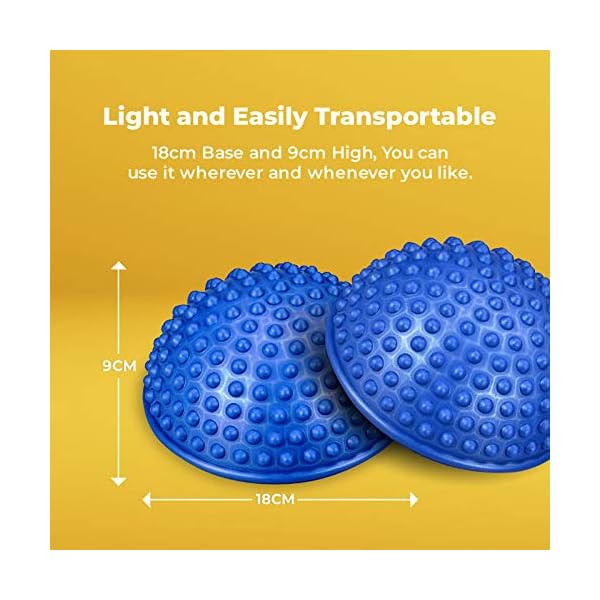 ResultSport-Hedgehog-Balance-Pods-2x-with-Pump-Half-Fitness-Domes-for-Foot-Massage-Balance-Stability-and-motor-skills-Training-Kids-and-Adults ResultSport 2Pcs Hedgehog Balance Pods with Pump - Half Fitness Domes for Foot Massage, Balance Stability and motor…