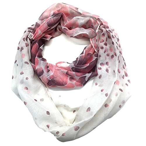 Top Fashionland Premium Soft Rock Fade Sheer Infinity Scarf White/Red