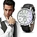 KIOP Men's Luxury Fashion Faux Leather Mens Blue Ray Glass Quartz Analog Watches