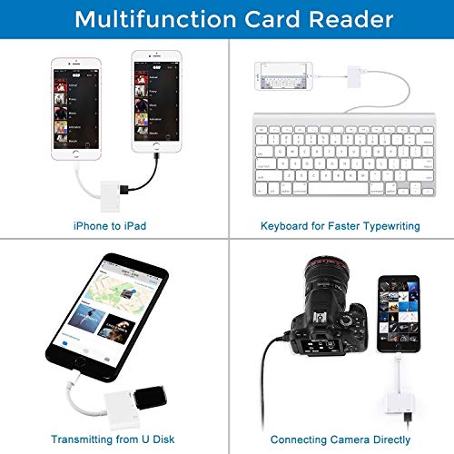 SD Card Reader, SD Card Reader for Phone, Trail Game Camera Viewer for Hunting, USB Camera Adapter, Digital Camera Reader Converter for Phone/Pad (White) - Thumbnail 4