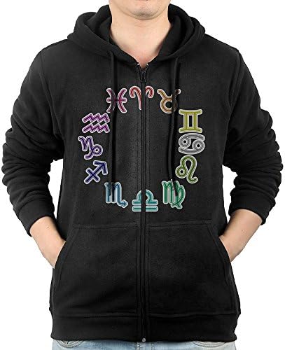 Circle Of Zodiac And Colors Signs Homestuck Hoodies Men's Cotton Hoodie Full Zip Sweatshirts