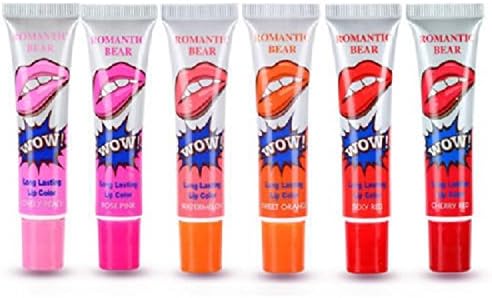 Neyroz Set Of 6 Colors Peel Off Magic Lip Stick Waterproof Lip Tattoo Lipstick Matt Long Lasting Lip Gloss Lips Makeup Red Pink Orange Peel off lip stain