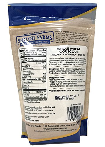 Shiloh Farms - Organic Whole Wheat Couscous, 2 Packs - 15 Ounce each