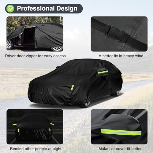 Sailnovo Outdoor Car Cover 7 Layers Car Cover for Toyota Outdoor UV Protection with Zip, Universal Fit (530 x 198 x 120 cm)