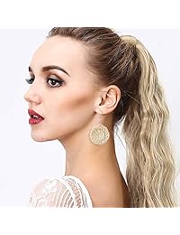 TAMHOO - Pendientes de mimbre hechos a mano, diseño de paja