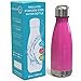 Stainless Steel Water Bottle for Kids School, Double Wall Insulated Cola Bottle Shape for Cold and Warm Drinks, BPA Free Metal Sports Bottle for Boys, Girls & Women (Pink, 12 oz)