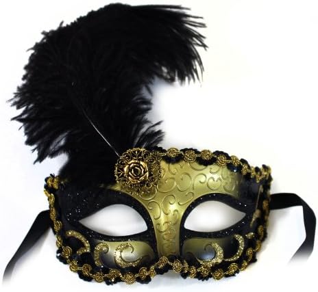 Deco Lady Black-Gold Women's Masquerade Mask