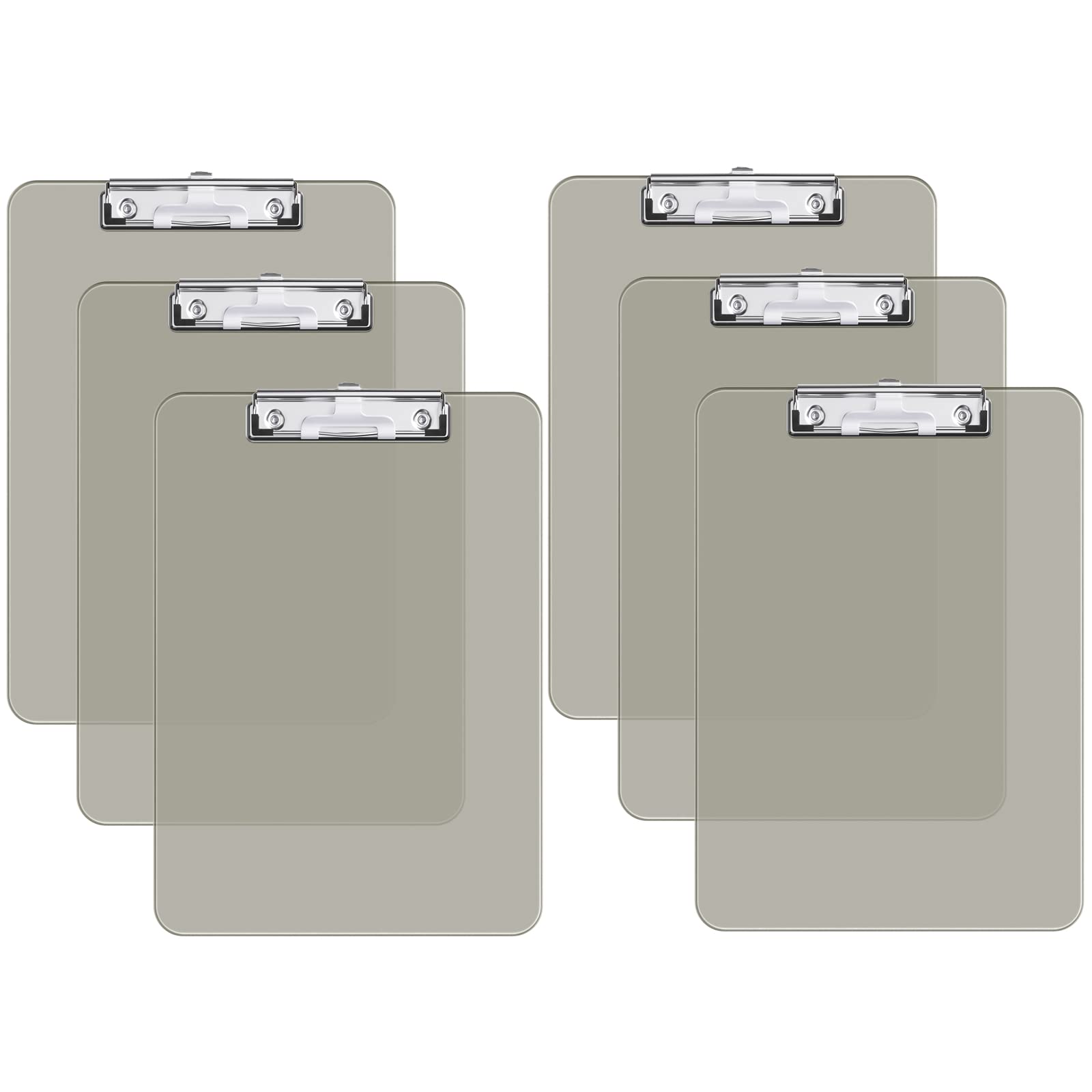 Hnogri Plastic Clipboard Set of 6, Black Clip Board Standard A4 Letter Size for Classroom, Students, Office Supply, with Low Profile Clip, Size 12.5 x 9 in