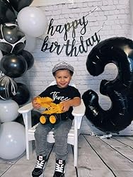 Black Number 3 Balloon 40 Inch, 3 Balloon