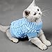 Bro'Bear Cable Knit Turtleneck Sweater for Small Dogs & Cats Knitwear (Blue, X-Large)