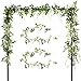 Felice Arts 2 Pcs White Artificial Wisteria Flowers Garland Fake 6.6 Feet Wisteria Vine Green Leaf Hanging Flower for Wedding Arch Party Garden Wall Floral Table Runner Backdrop Outdoor Decor