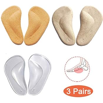 3Pairs Arch Support Inserts for Flat Feet, Plantar Fasciitis, High Arch, Arch Support Insoles for Relieve Pressure and Feet Pain