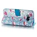 Galaxy S8 Wallet Case,Firefish Double Layer Luxury Leather Cover with Magnetic kickstand Closure Folio Cover Flip Wallet Case Card Holder and Cash Pocket for Samsung Galaxy S8 (5.8 Inch)-Blue Flamingo