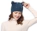 Bellady Women's Hat Cat Ear Crochet Braided Knit Caps,Navy