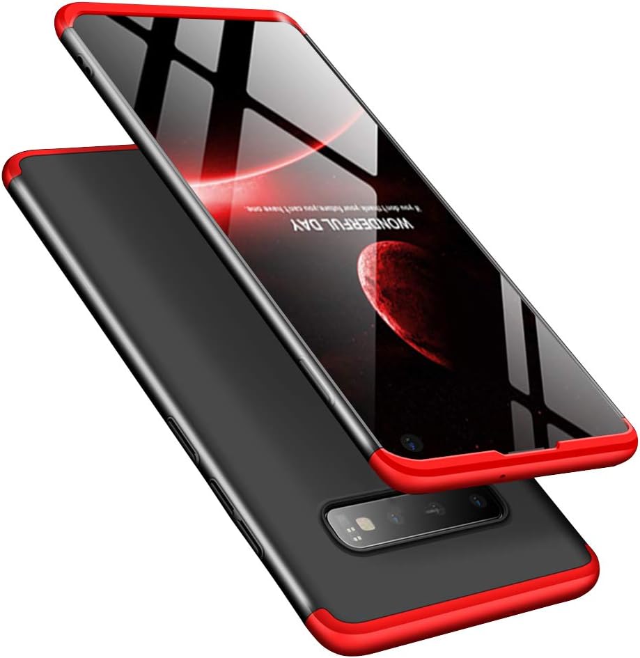 ATRAING Galaxy S10 Case, PC Hard Case 3 in 1 Ultra-Thin Anti-Fall Cover for Samsung Galaxy S10 (Red+Black+Red)