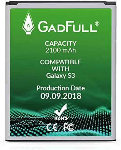 GadFull Battery Compatible with Samsung Galaxy S3 | 2019 Production Date | Corresponds to The Original EB-L1G6LLU | Compatible with Galaxy S3 i9300 | S3 LTE i9305