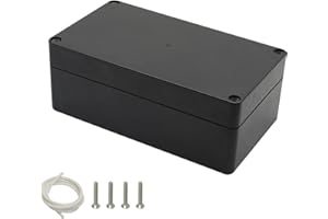 HoHaing Project Box IP65 Waterproof Dustproof Junction Box ABS Plastic Enclosure Box for Electronics Black Outdoor Project 6.2 x 3.5 x 2.4 inch (158 x 90 x 60 mm)
