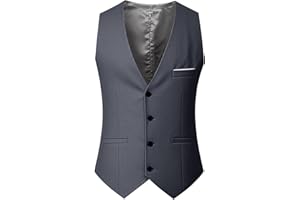 Mens Slim Fit Suit Vest Formal Button Down Stylish Vests with Pockets for Weddings Business Special Occasions 2026