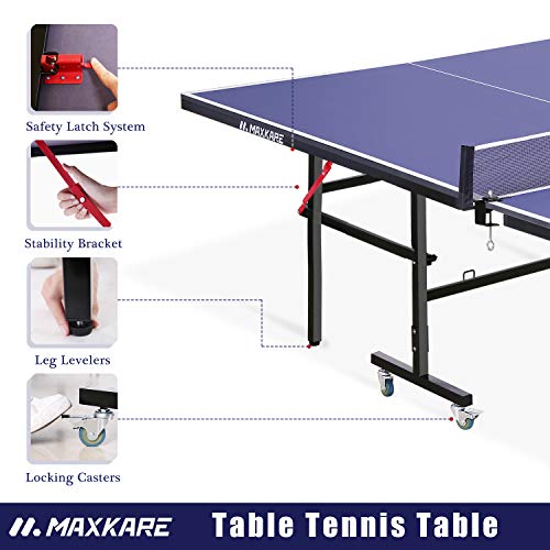 MaxKare Ping Pong Table Table Tennis Table Foldable Standard Size 9'x5