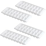 Kitch Easy Release White Ice Cube Tray, 16 Cube Trays (Pack of 4) (4 Pack - 64 Cubes)