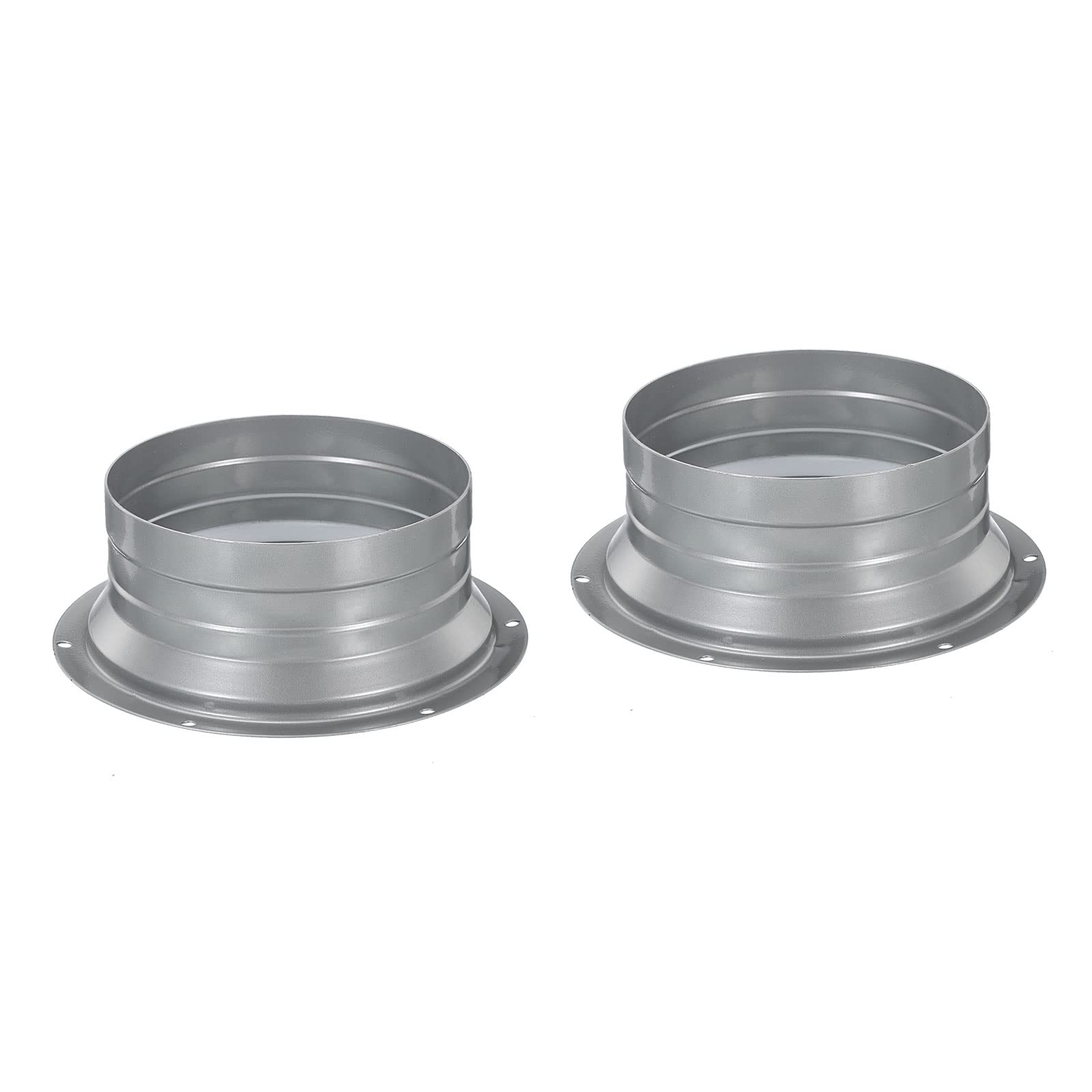 PATIKIL 5 Inch Duct Connector Flange, 2 Pack Metal Fitting Straight Pipe Flange Round Ventilation Air Duct for Heating Cooling Ventilation HVAC System