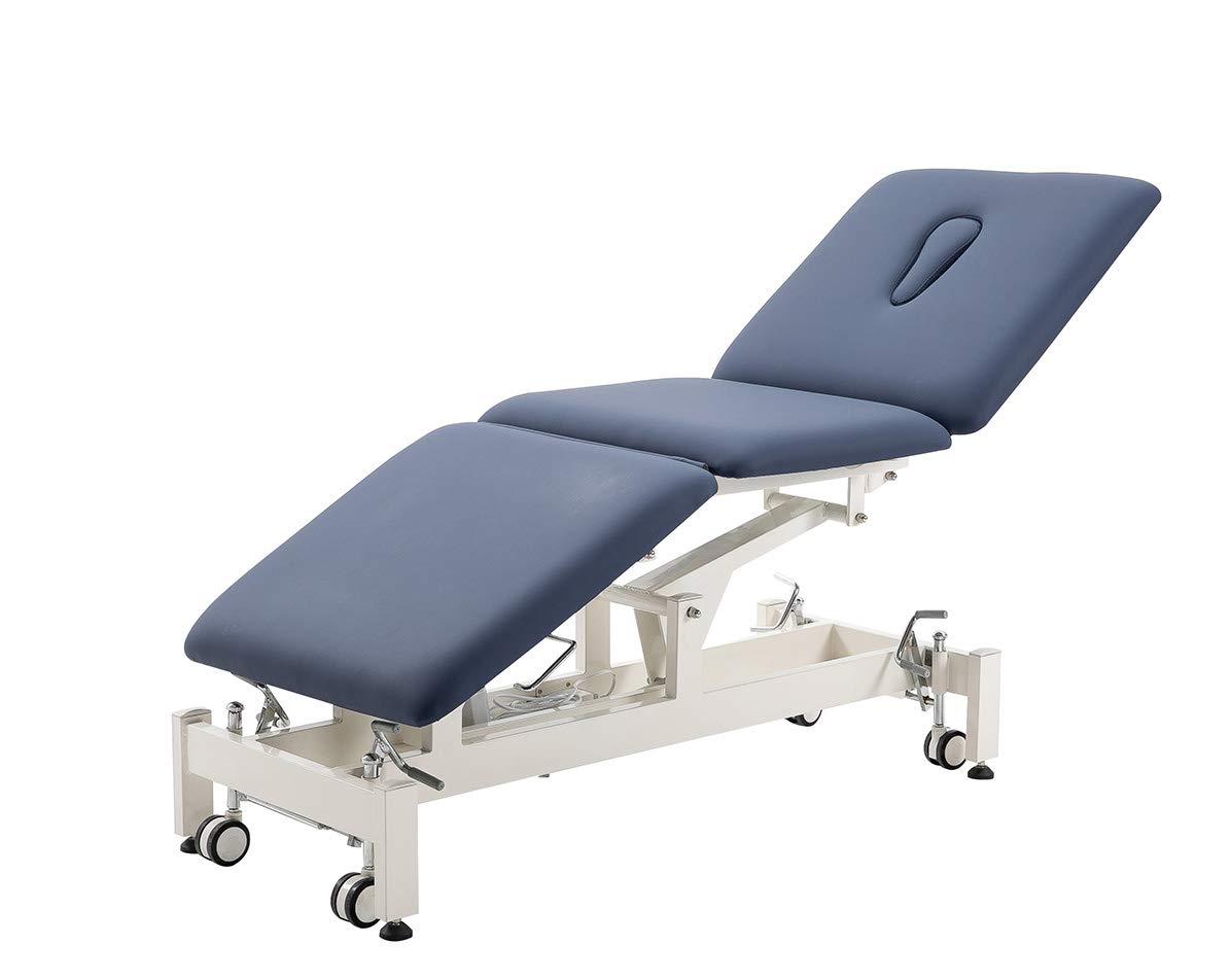 Photo 1 of HomelyD Electric Treatment Table Hi-Lo Adjustable?3-Section Physical Therapy Table, Ultra Comfortable Foot Control for Massage and Acupuncture (Blue)