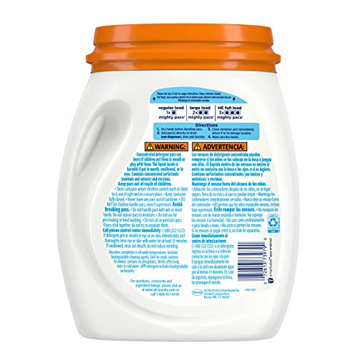 All Laundry Detergent Pacs, Mighty Pacs with OXI Stain Removers and Whiteners, Free Clear, Unscented and Dye Free, 56… - Image 3