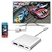 HDMI Type C Adapter for Nintendo Switch, J-DEAL 3-in-1 USB + Type-C + HDMI Converter Cable for Nintendo Switch Portable Mini Multiport Switch Compatible with Samsung S8 MacBook