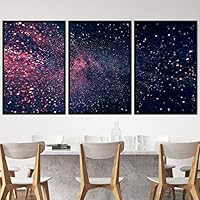 3 Piece Framed Canvas Wall Art Galaxy Stars Canvas Prints Home Artwork Decoration for Living Room,Bedroom - 16