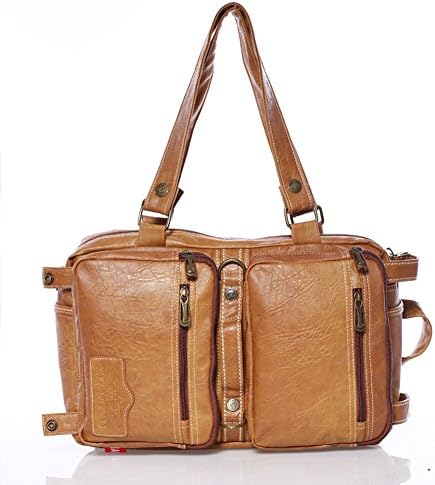 Yaoko Women Fashion college school bag Hiking travel backpack (Camel)