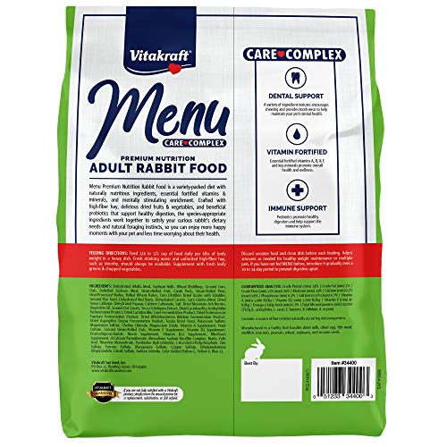 VITAKRAFT MENU PREMIUM RABBIT FOOD – ALFALFA PELLETS BLEND – VITAMIN AND MINERAL FORTIFIED
