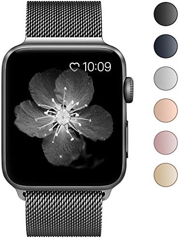 Fening for Apple Watch Band 42mm, Milanese Loop Stainless Steel Mesh For iWatch Band with Magnetic Lock for Apple Watch Series 3 Series 2 Series 1 Edition - Space Gray