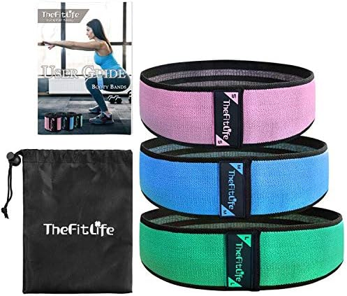 TheFitLife Resistance Bands for Legs and Butt - Cotton Mini Exercise Bands Circle for Booty, Hip, Glute Workout, Anti-Break, Non-Rolling and Non-Slip Wide Fitness Loop Training Bands