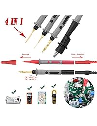 Yubone   Kit de cables de prueba para multímetro, multímetro digital, cables de prueba electrónicos para automoción, con pinzas de cocodrilo, puntas reemplazables para multímetro profesional