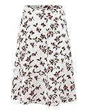 KateSui Women's Elastic Band Stretch High Waist Pockets A Line Skater Pleated Full Midi Skirt