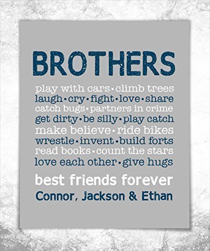 Brother Rules Paper Art Print | Brother Wall Art | Brother Sign | Shared Boys Room | Brother Playroom | Boy Playroom | Brother Gift | Brother Decor