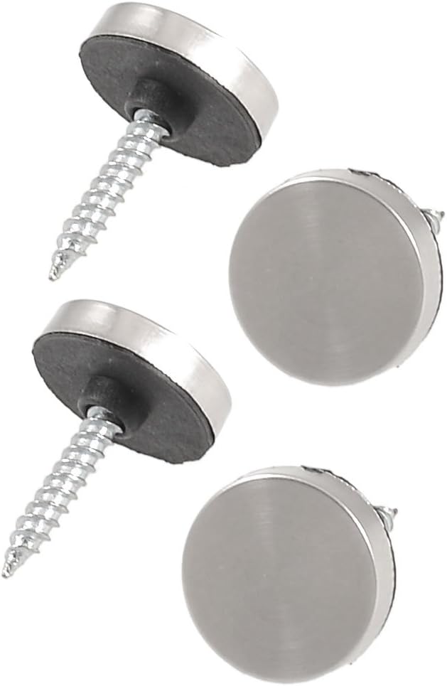 Uxcell 4 Pcs 18mm Dia Stainless Steel Cap Decorative Screws for Mirror