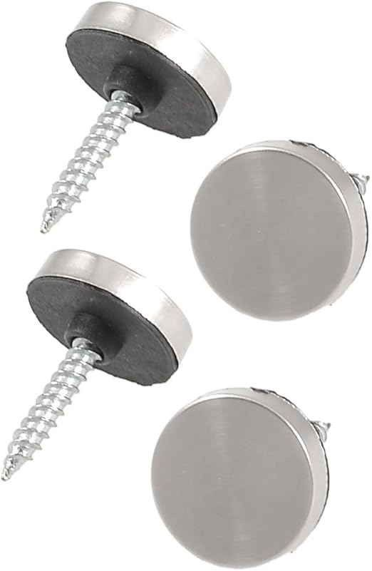 Uxcell 4 Pcs 18mm Dia Stainless Steel Cap Decorative Screws for Mirror