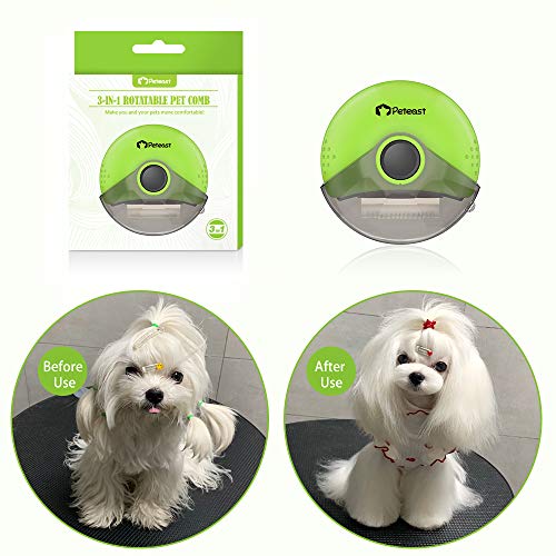 Peteast Pet Grooming Brush, Portable 3 in 1 Efficient Comb Reduces Hair Shedding/Tangles for Dog Cat Small Animal - Thumbnail 6