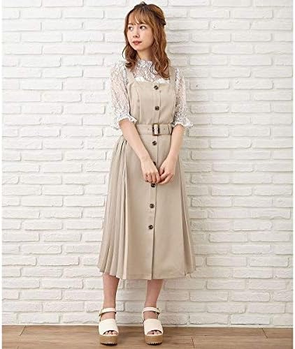 Amazon イング Ingni プリーツ切替ジャンスカ ベージュ M ワンピース チュニック 通販