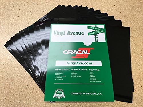 Vinyl Avenue's Oracal 651 - 12"x12", 12pack Sheets (12" x 12" - 12 Pack, Black Gloss)