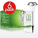 Treeco Solar Pathway Lights Outdoor for Garden Patio Landscape Stainless Steel & Waterproof, 6 Pack - Silver
