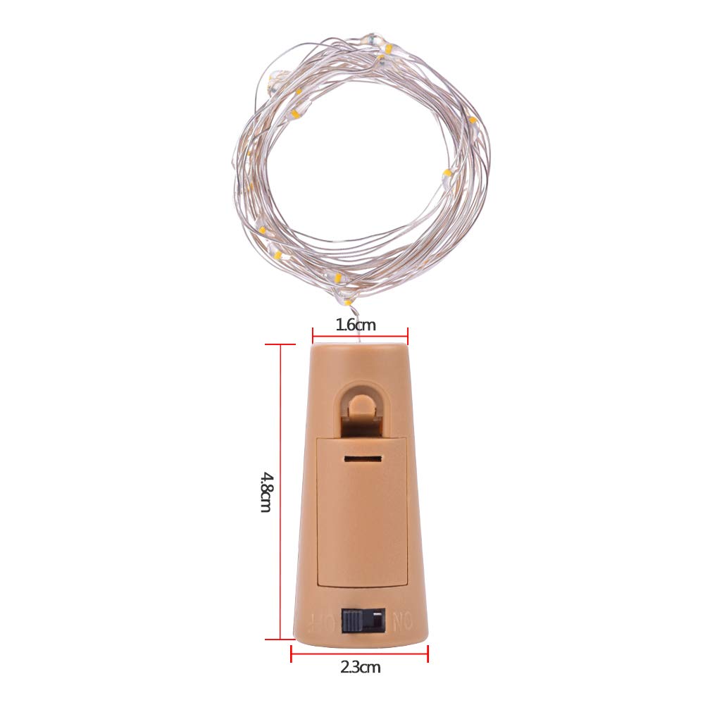 10 Stück LED Flaschenlicht, Evilto 2M Flaschen Lichterkette LED Weinflasche Nachtlicht Flaschenleuchte LED Beleuchtung Kork Lampe für Hochzeit Party Weihnachten, Halloween Deko Wamweiß.